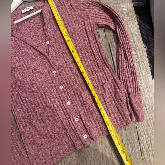 Re/Done Chevron Ribbed Knit Cardigan.